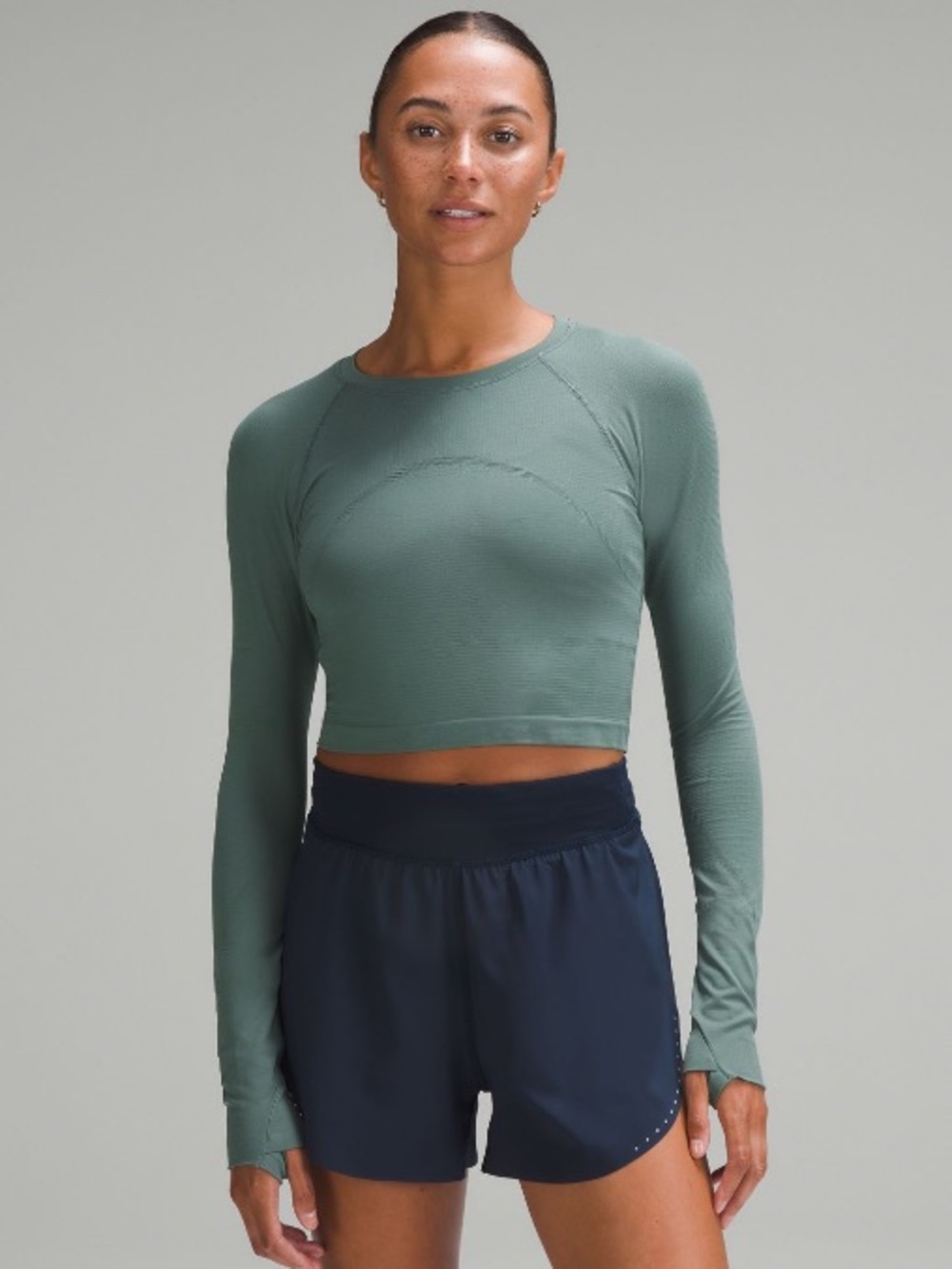 NWOT Lululemon Swiftly Tech Cropped Long Sleeve 2.0 Medium Forest Green Size 10